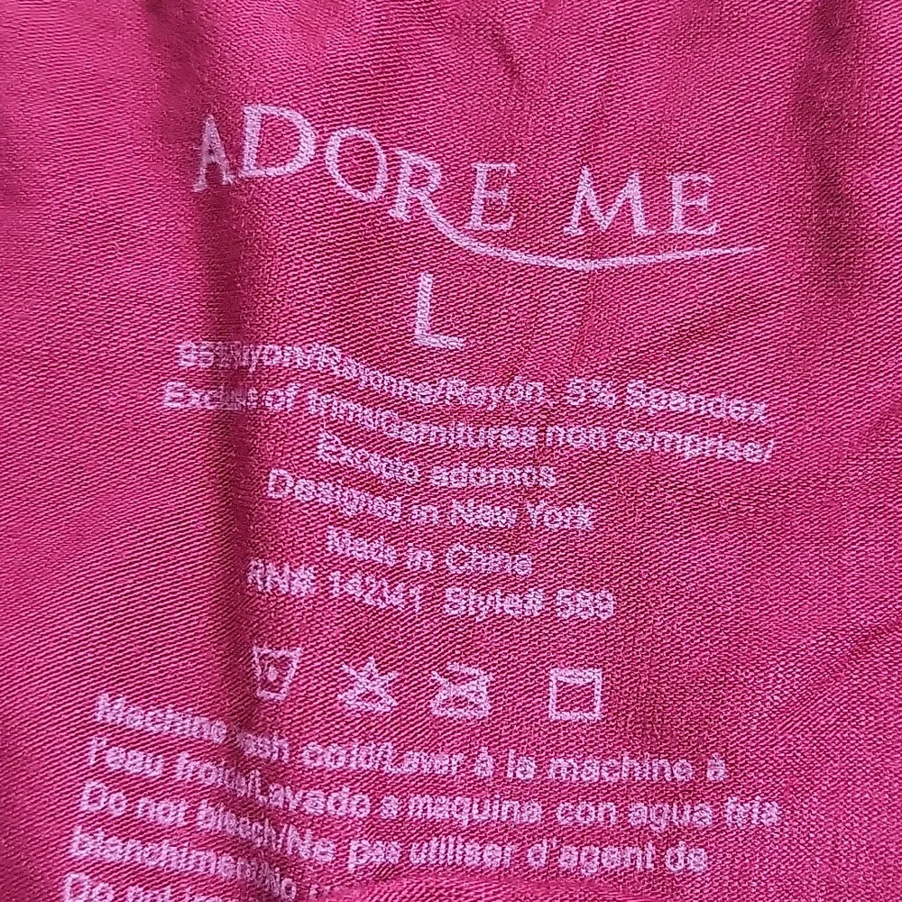 Adore Me Laura Dark Red Pajama Set